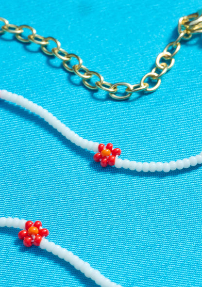 Flower Seed Bead Necklace