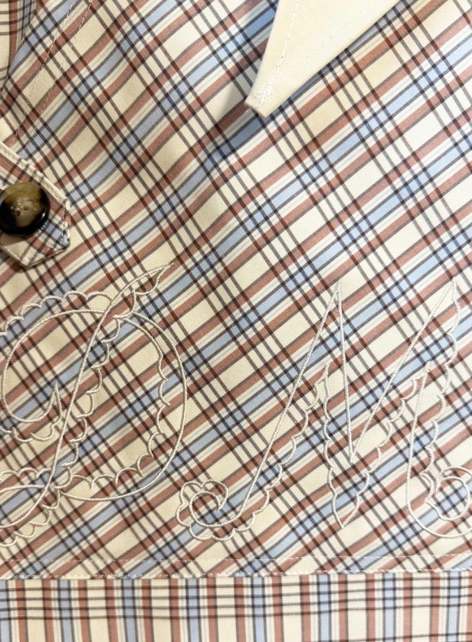 Jerry Reversible Crop Trench - Ginger Check