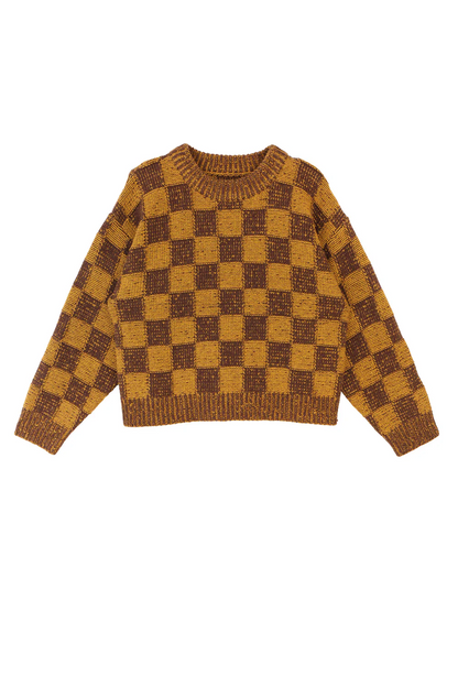 Bjorn Knit Jumper Chessboard