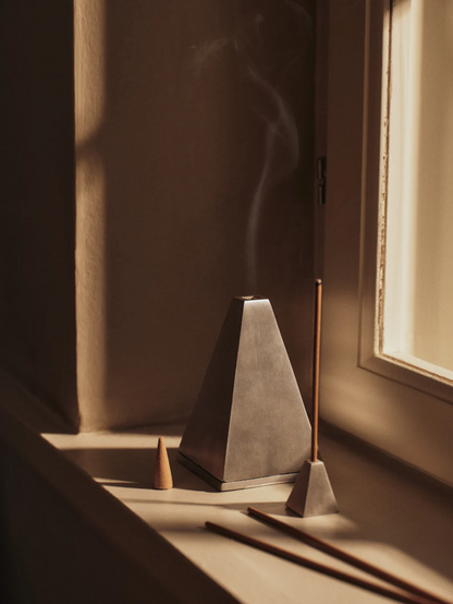 Pyra Incense Cone Burner - Brushed Aluminium
