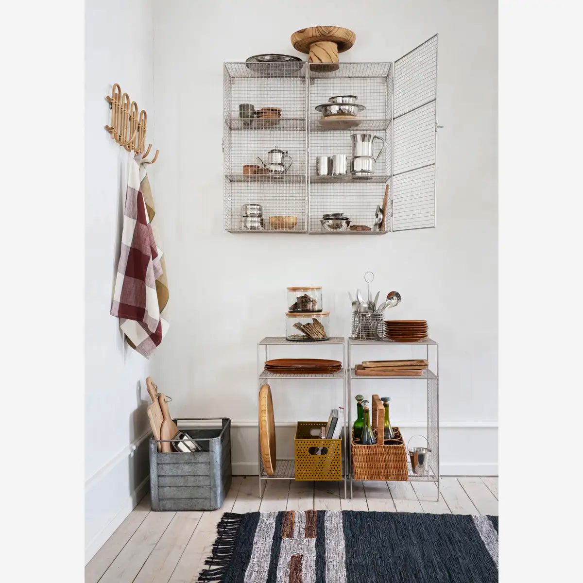 Checked Kitchen Towel - Syrah & Off White