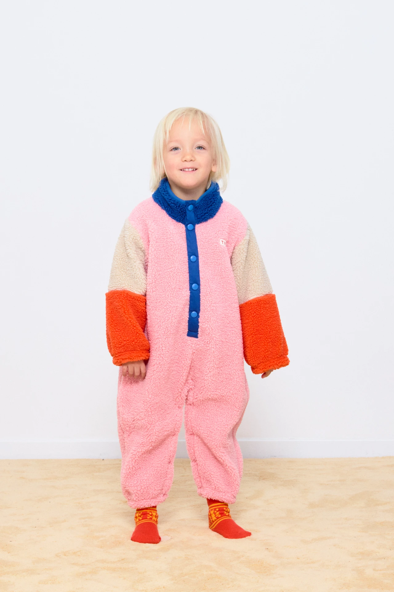 Colour Block Polar Sherpa One Piece - Dark Blue