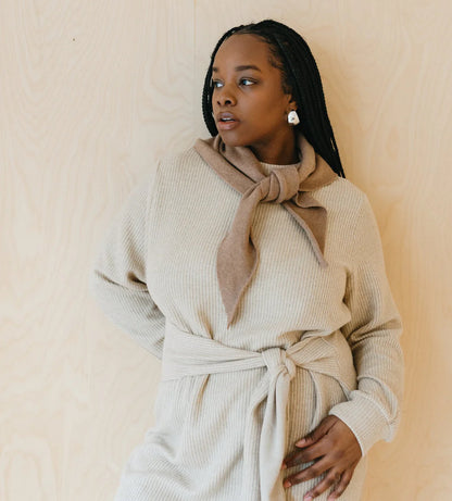 Merino Triangle Scarf In Coffee