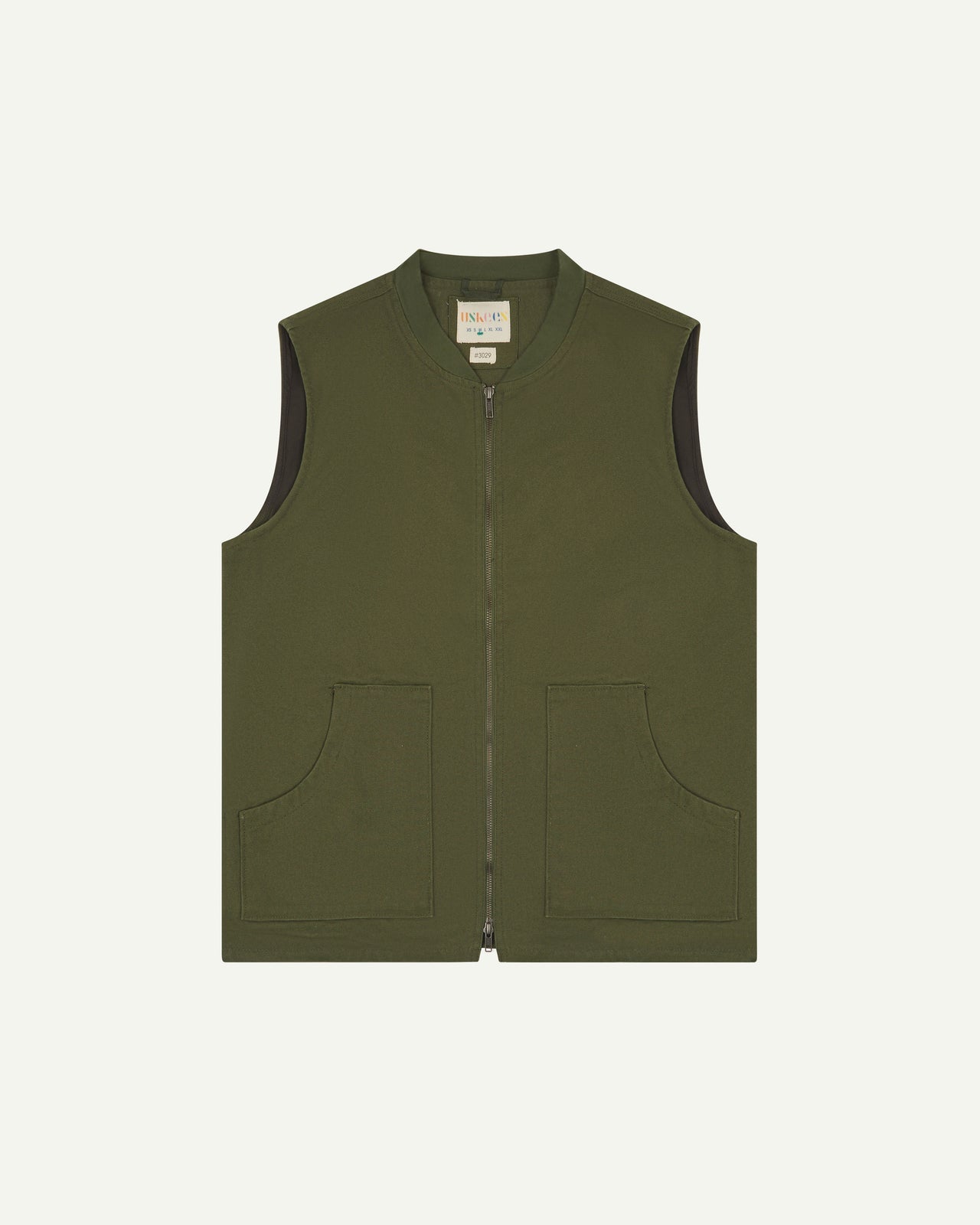 Canvas Vest With Patch Pockets - Coriander