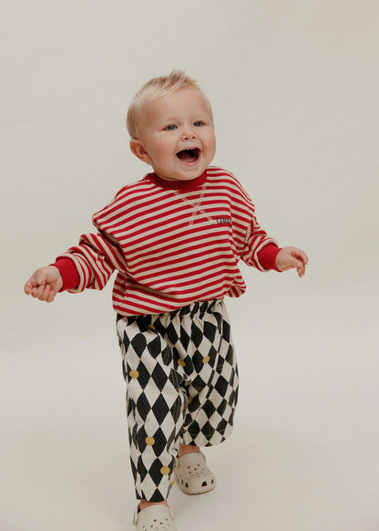 Jamie Crimson Stripe Long Sleeve Tee