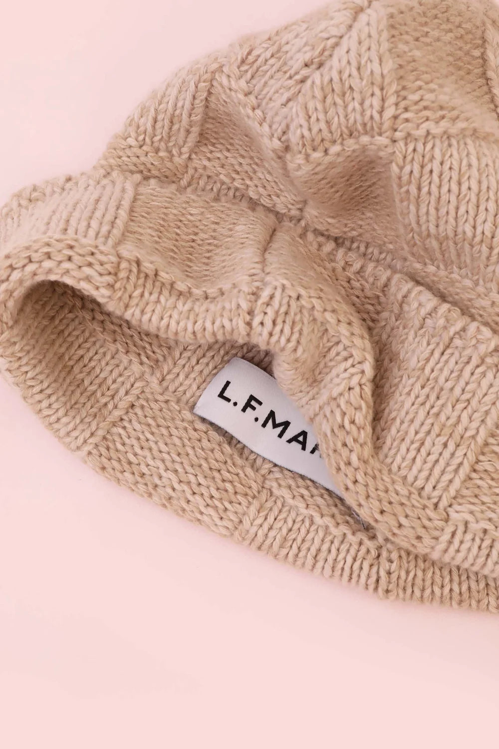 Check Beanie - Cream
