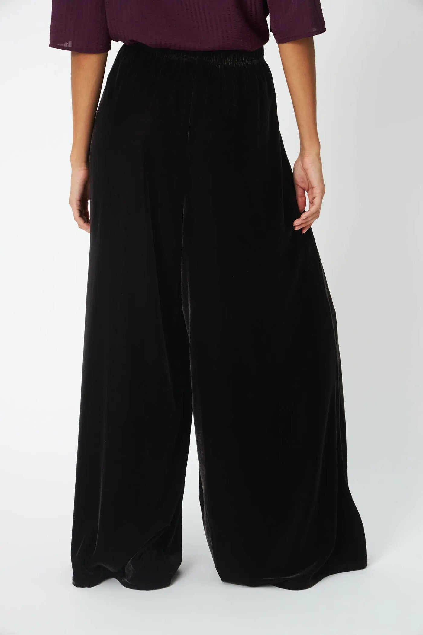 Stella Nova Velvet Volume Pants - Dark Brown