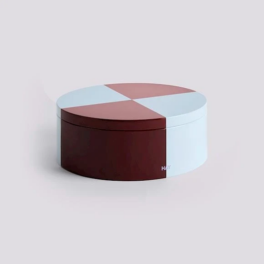 Tin Container - Burgundy / Ice Blue