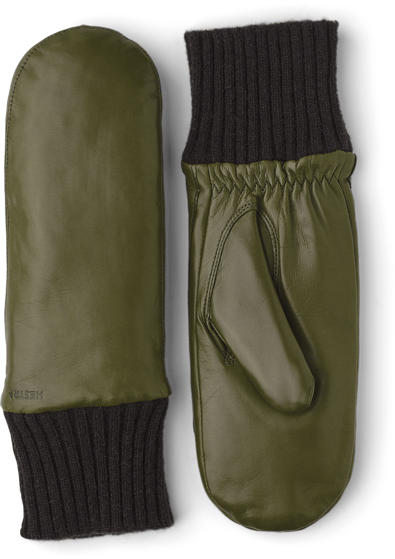 Tina Leather Mitten - Loden