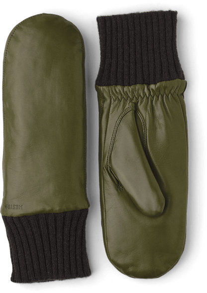 Tina Leather Mitten - Loden