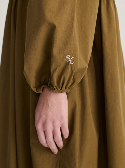 Poplin Elastic Waist Dress - Khaki