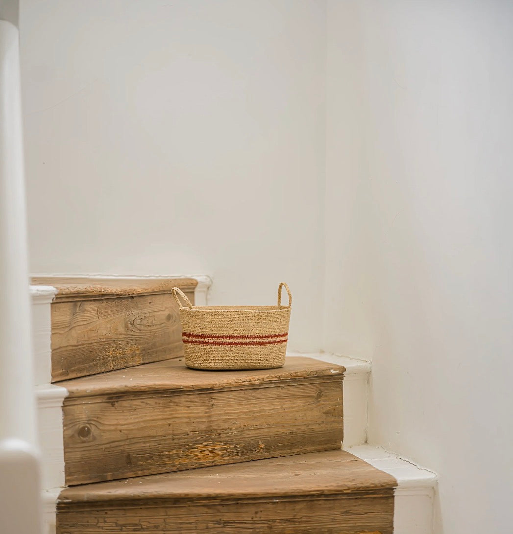 Harbour Stripe Seagrass Oval Baskets