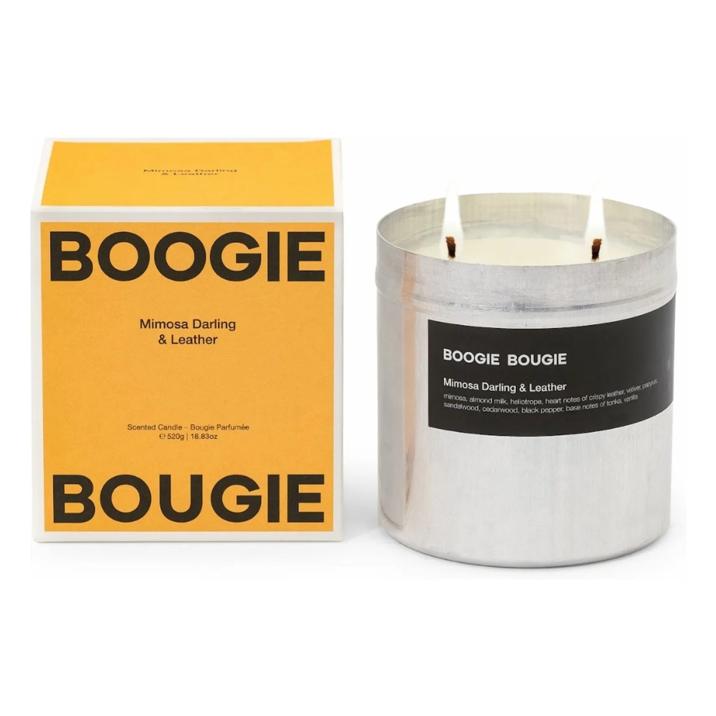Mimosa Darling & Leather Scented Candle 520g
