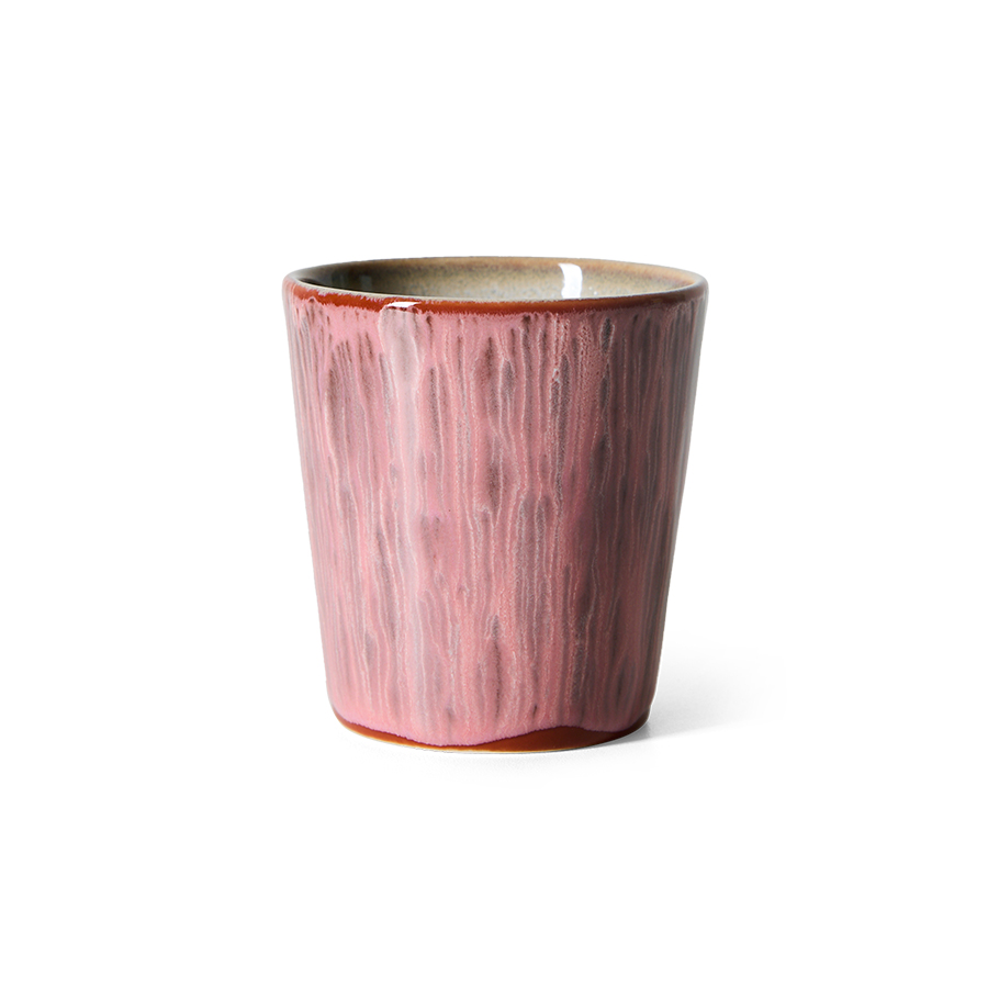 70s Ceramic Coffee Mug - Rhubarb