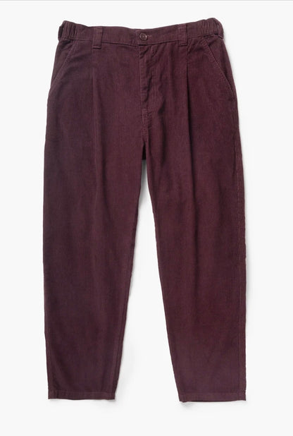 Fine Cord Waiter Pants - Burgundy