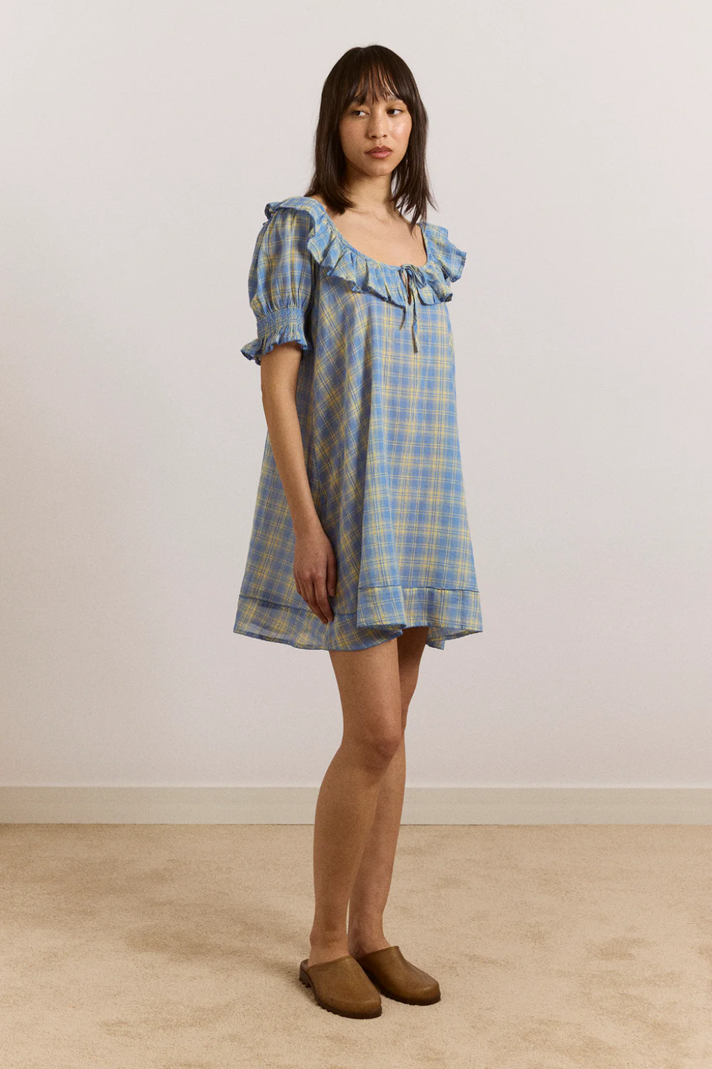 Harlow Mini Night Dress - Butter Blue Check