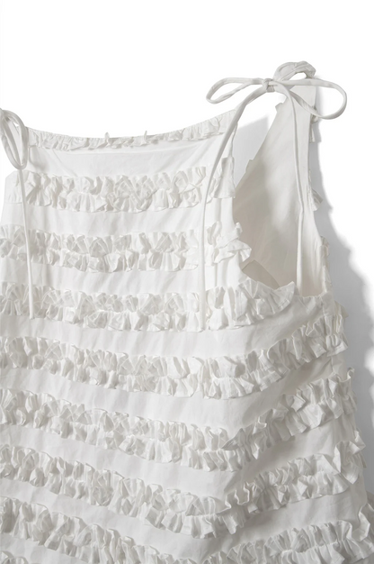 Leili Ruffle Cami - White