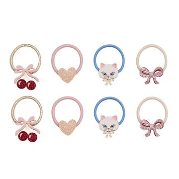 Kitty Bow Mini Hair Ties