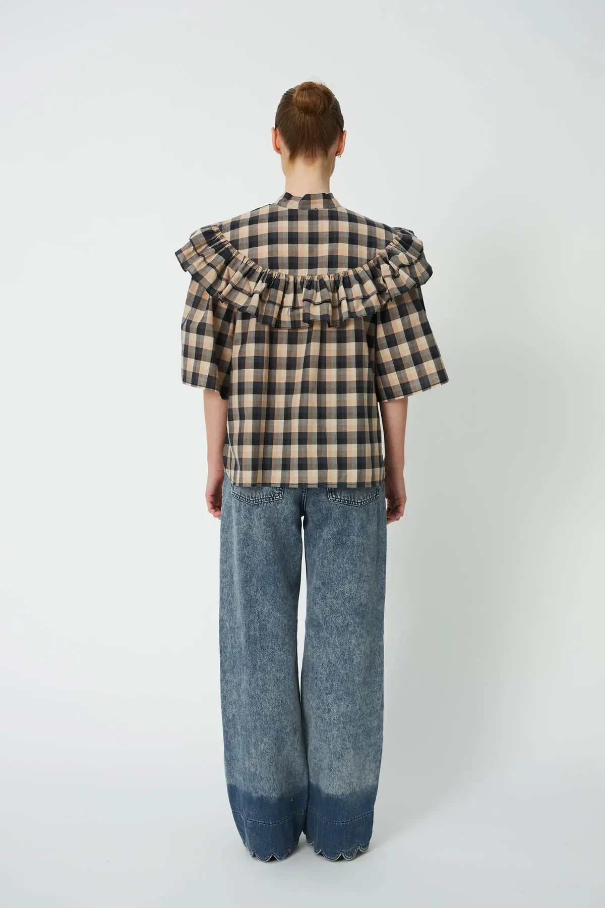 Frill Check Blouse