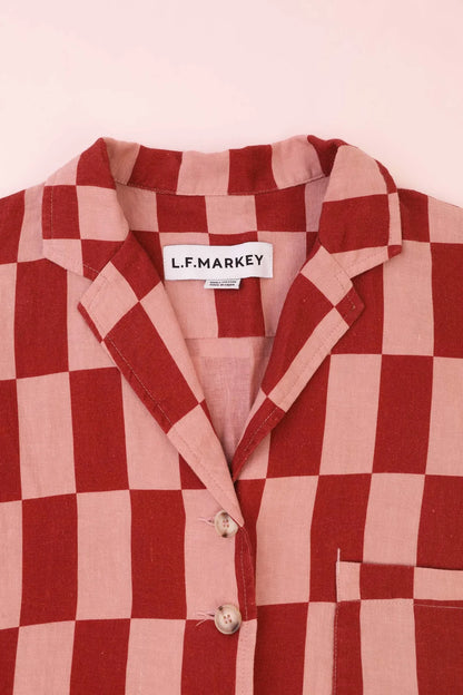 Maxim Linen Shirt Printed - Brick