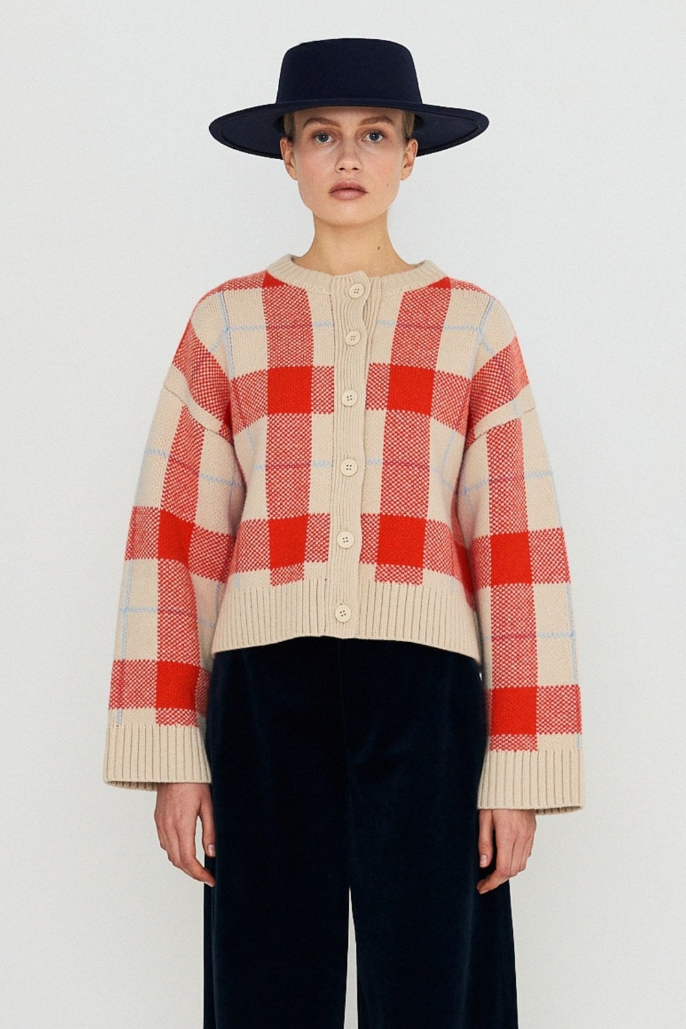 Checked Cardigan