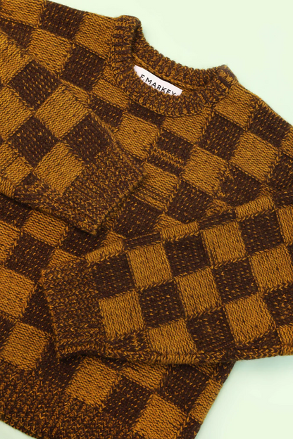 Bjorn Knit Jumper Chessboard