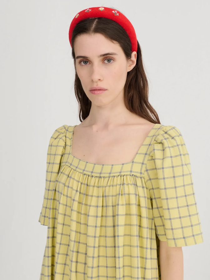 Spicy Window Check Crepe Dress