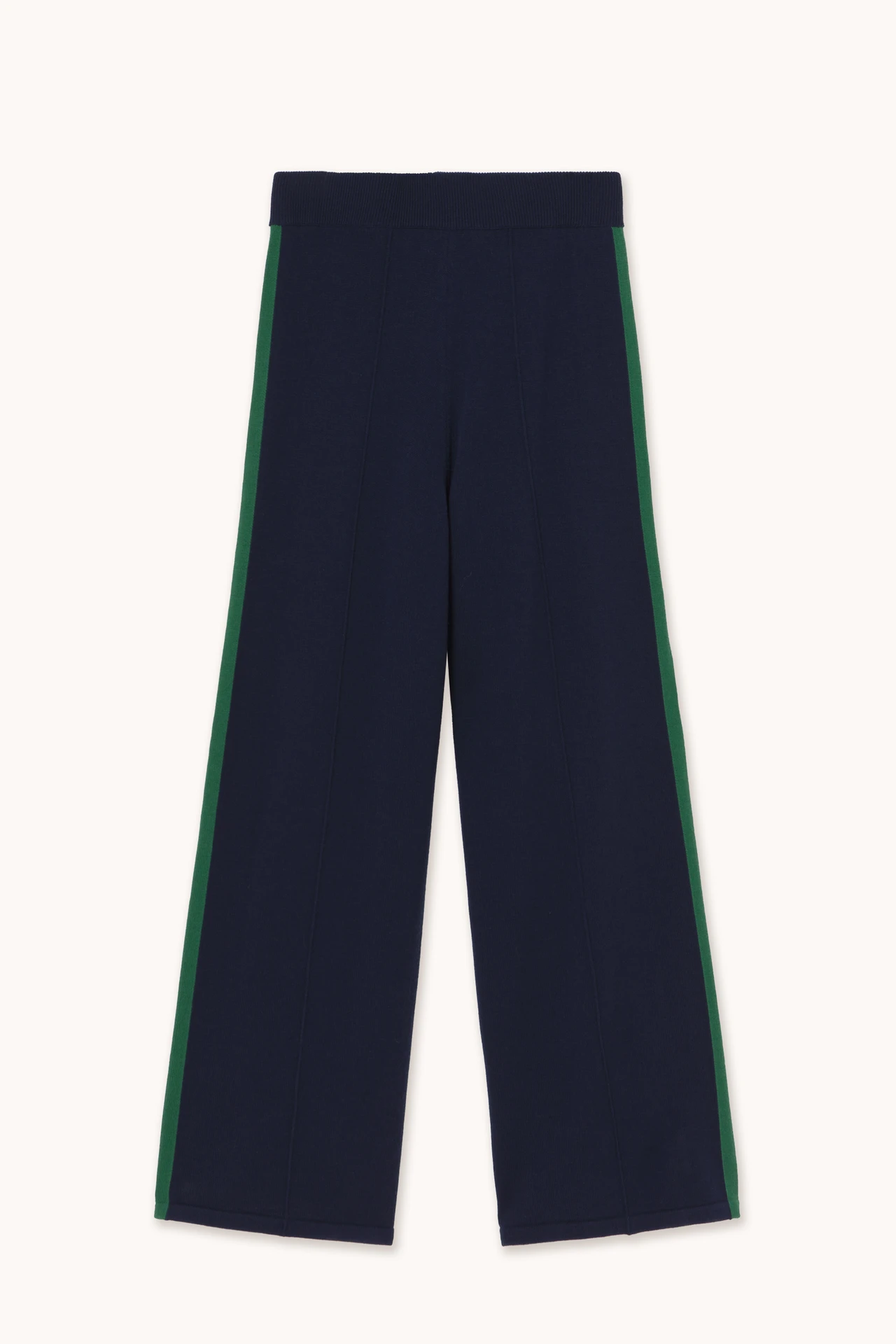 Striped Knitted Trousers Navy