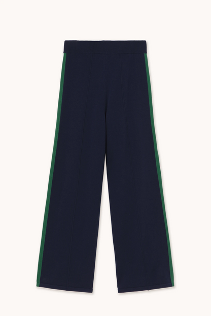 Striped Knitted Trousers Navy