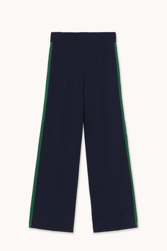 Striped Knitted Trousers Navy