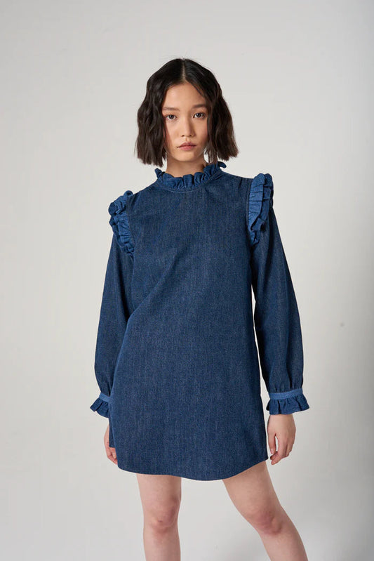 Aries Dress - 3 Tone Indigo Hemp