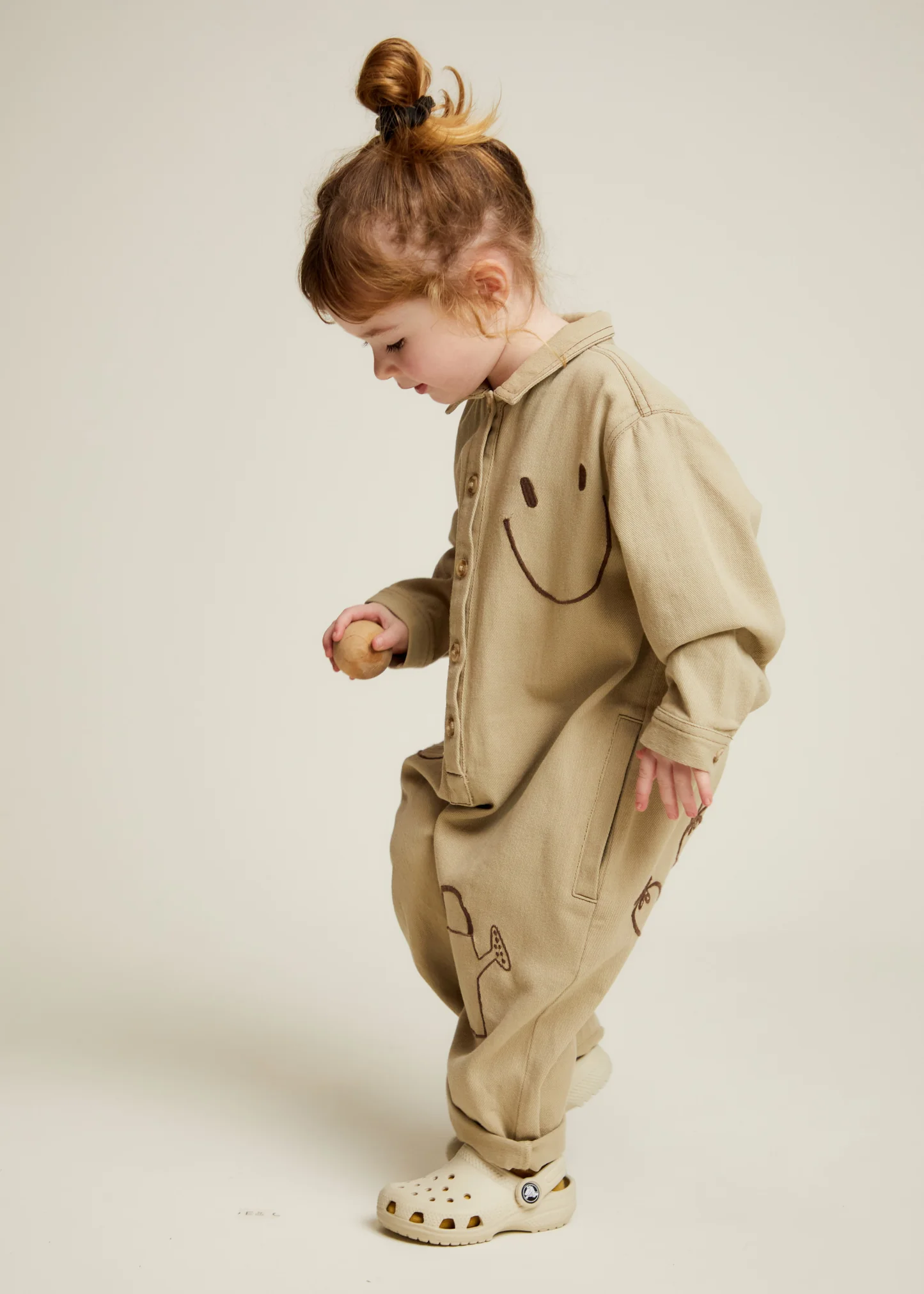 Quinn Olive Allotment Embroidered Overalls
