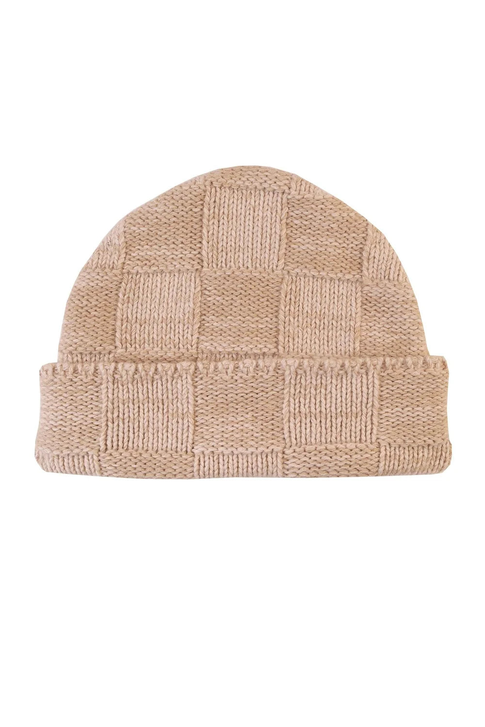 Check Beanie - Cream