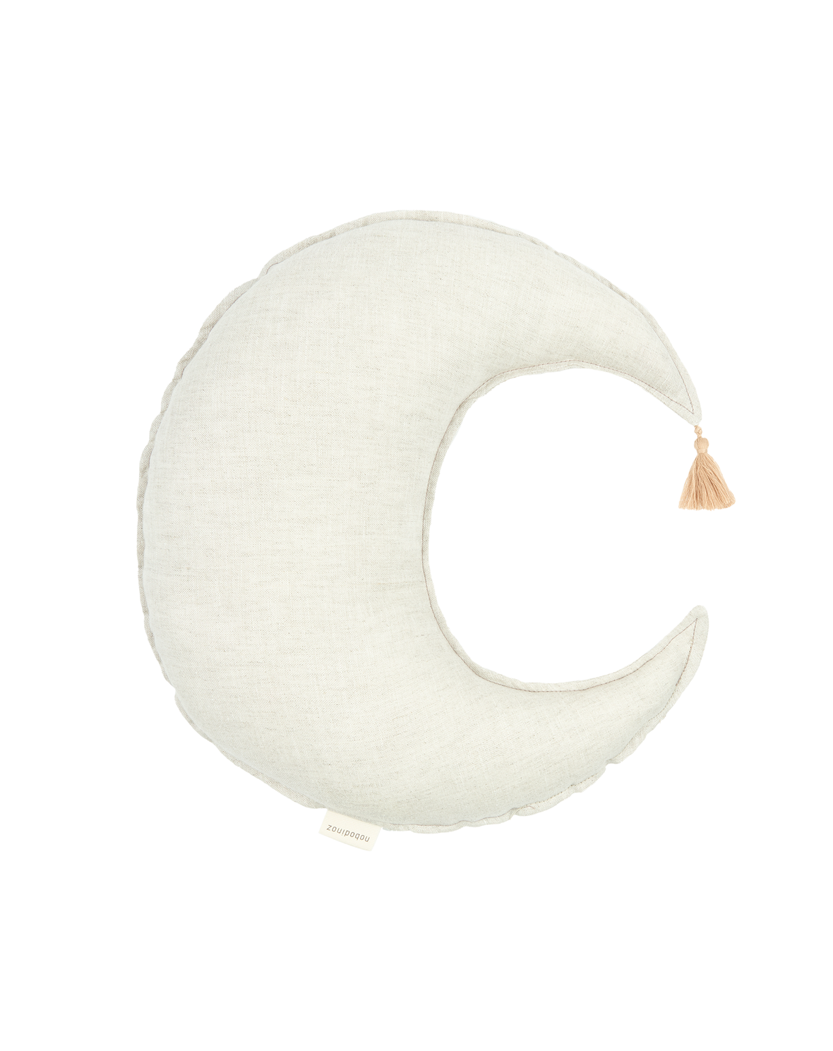 Linen Moon Cushion - Greige