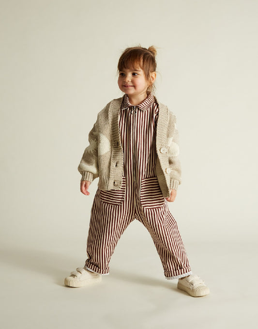 Syd Maroon Stripe Boilersuit