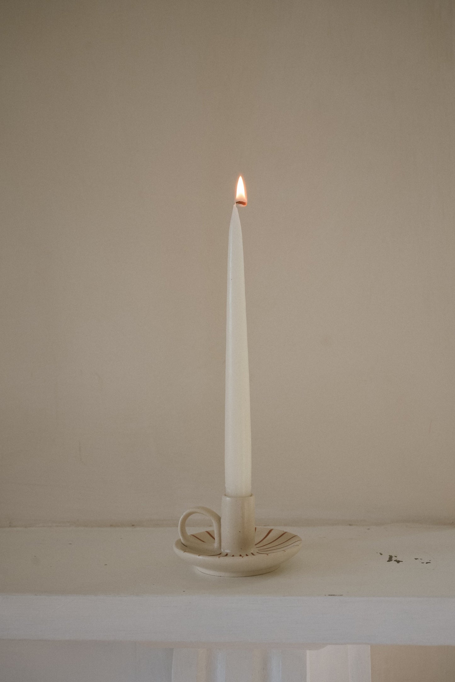 Wee Willy Winkie Candle Holder - Ginger Pinstripe