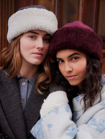 Dora Shearling Hat XS/S: Fig Red