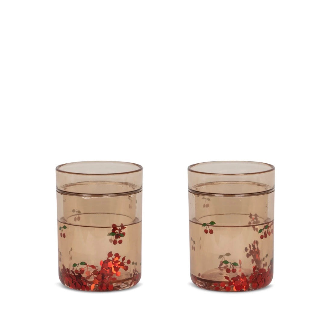Glitter Cups 2 Pack - Cherry Bow