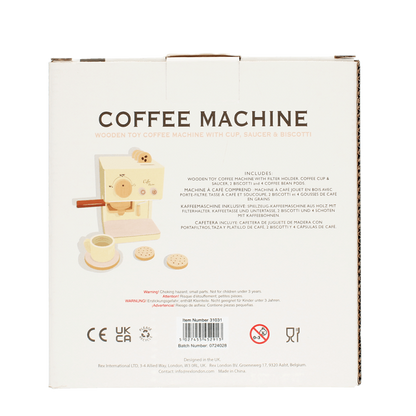 Wooden Toy Coffee Machine Playset