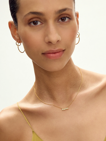 Mini Art Deco Mama Necklace - Silver