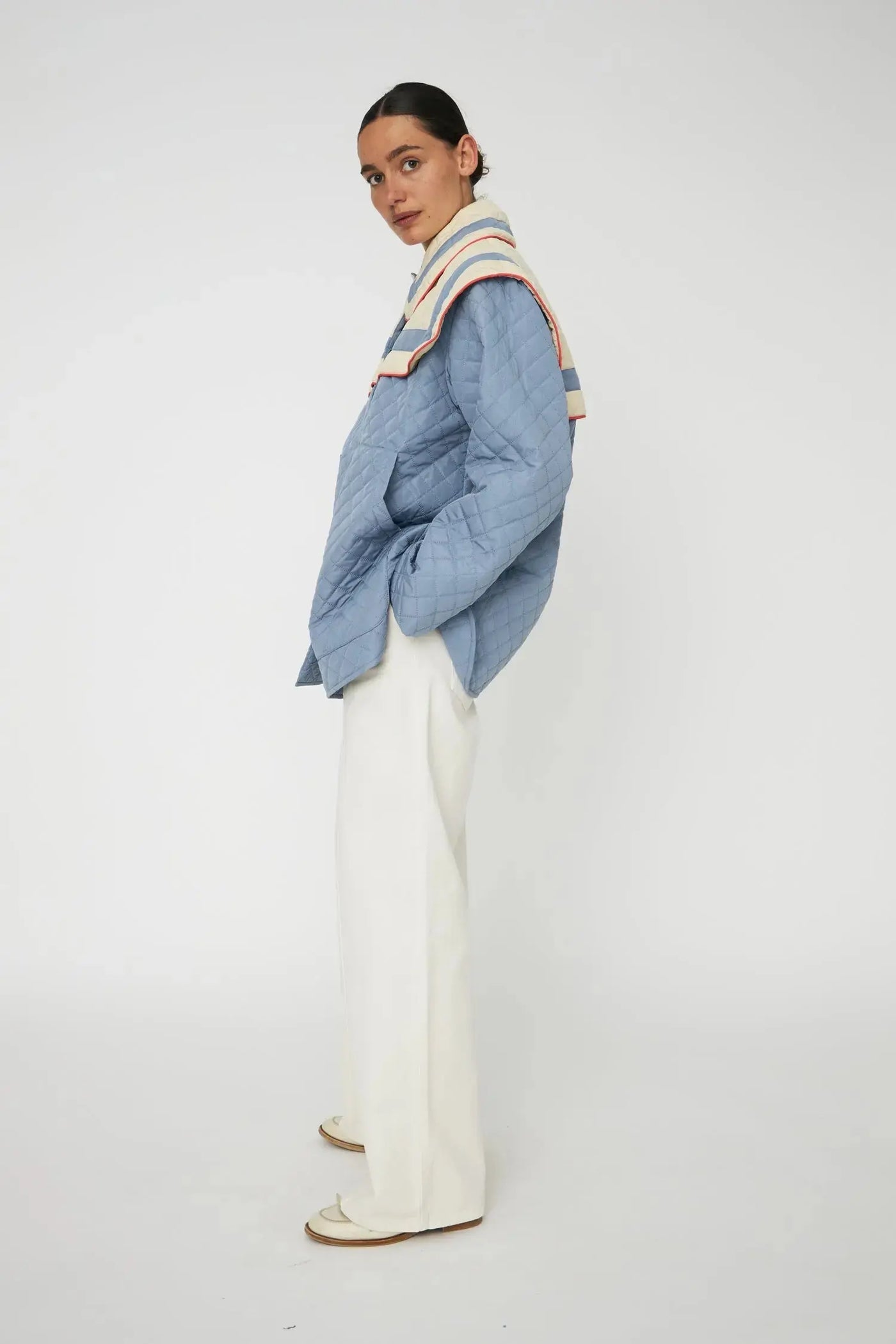 Oversized Quilted Sailor Coat