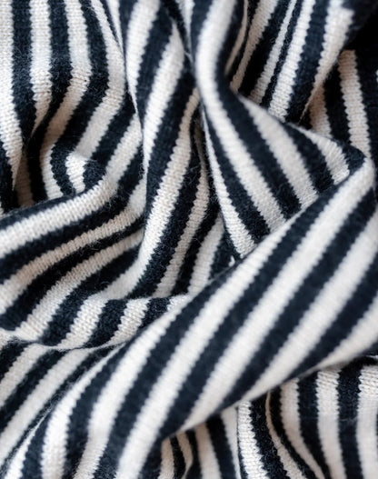 Merino Triangle Scarf In Black Stripe