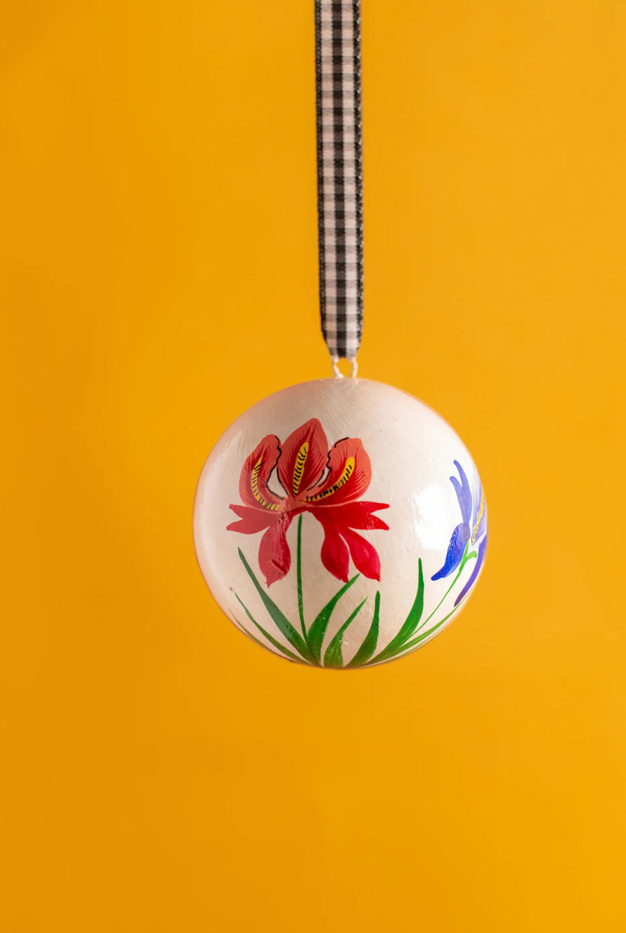 Orchids on White Bauble