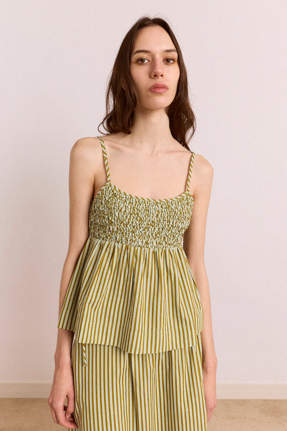 Dinah Cami - Basil Stripe