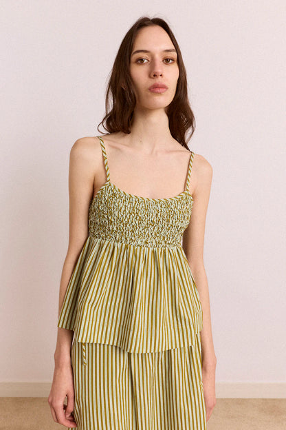 Dinah Cami - Basil Stripe