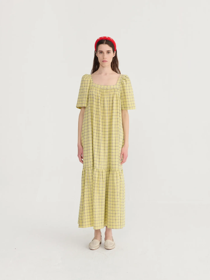 Spicy Window Check Crepe Dress
