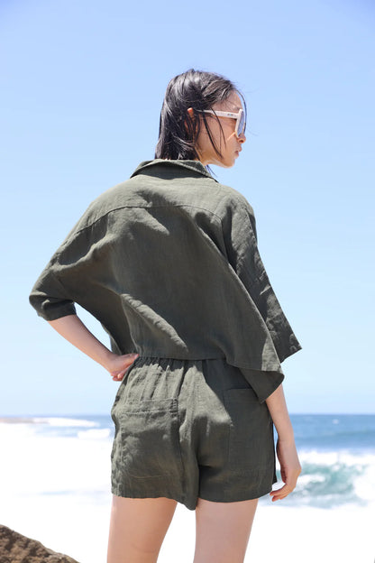 Maxim Linen Shirt - Dark Forest