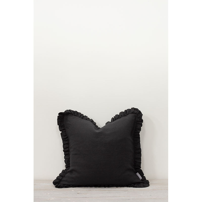 Also Home - Oli Ruffle Cushion Black