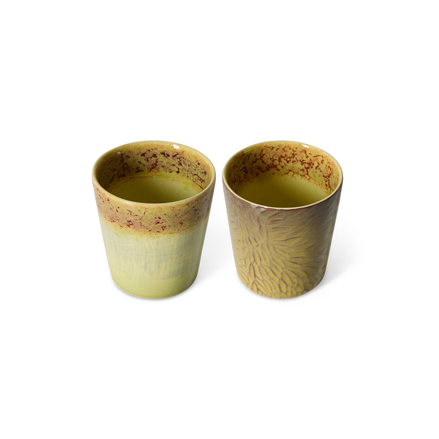70s Ceramics Coffee Mugs Van Gogh Sunflowers Set Of 2