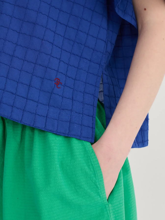 Recycled Cotton Evasè Skirt- Green